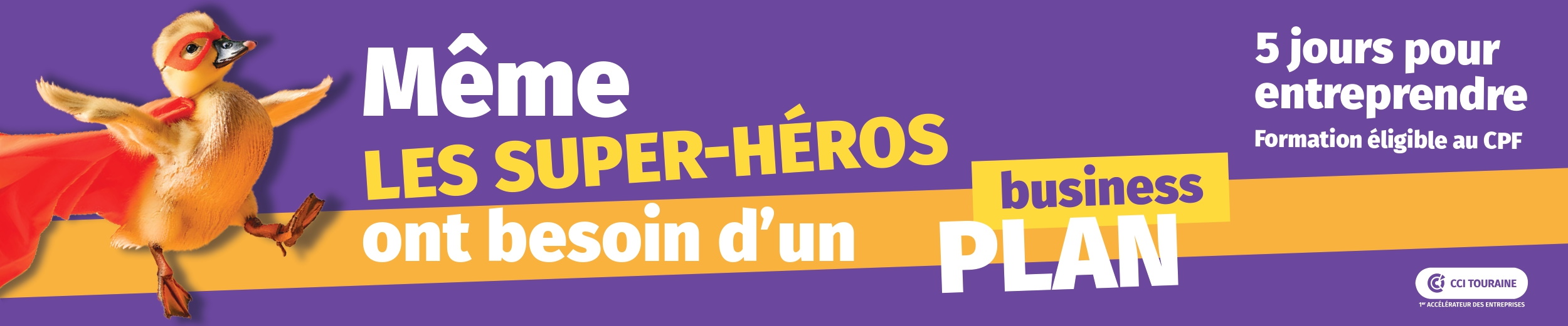 Bannière stage 5 jours pour entreprendre CCI Touraine